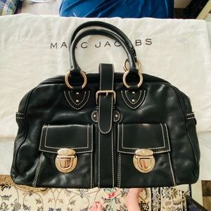 Vintage Marc Jacobs Satchel Purse Black Leather gorgeous leather great condition